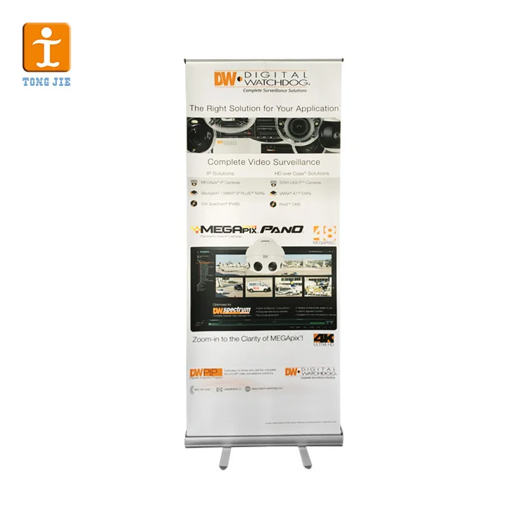 Portable Roll Up Banner Easy To Install Aluminum Alloy Retractable Promotional Advertising