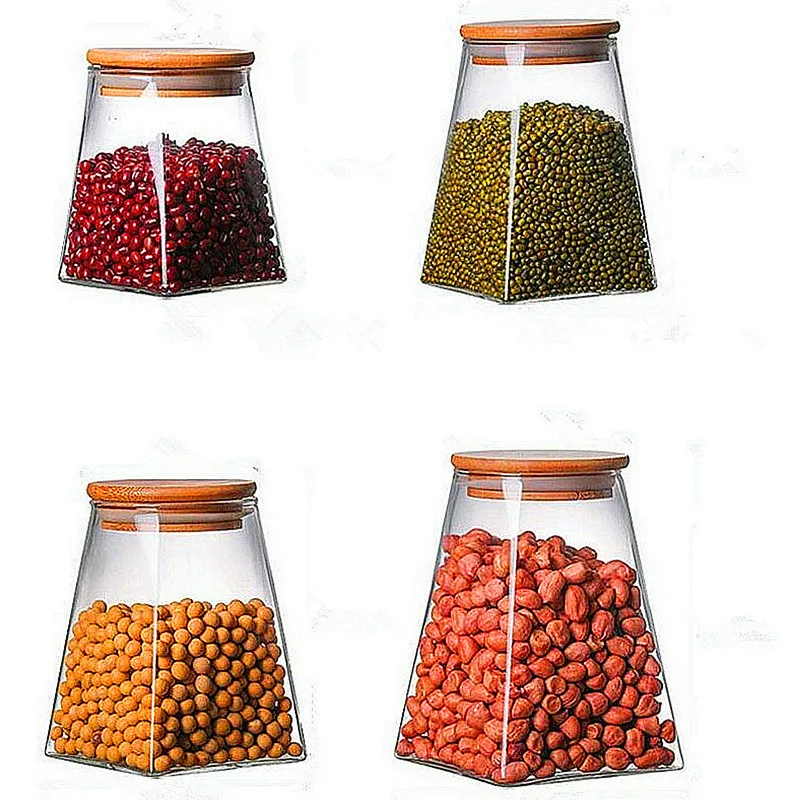 Eco-friendly Glass Packaging Container Glass Jar and Bottles with Bamboo Lid