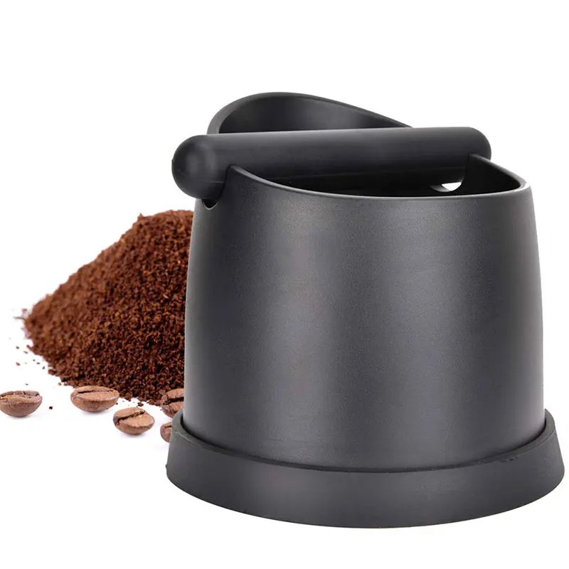 Coffee Accessories Black Color Espresso Grounds Container Coffee Knock Box Espresso Knock Box with Non-slip Base