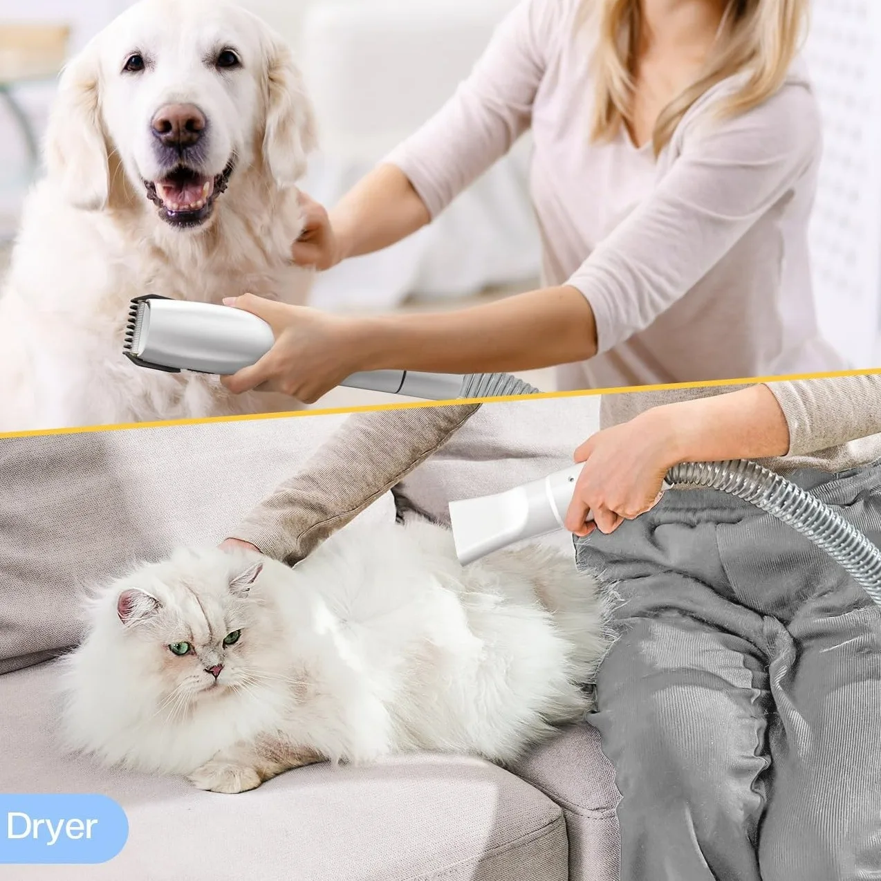 Dog grooming vacuum cleaner hair dryer Electric scissors suction hair Large capacity vacuum cleaner 9 tools