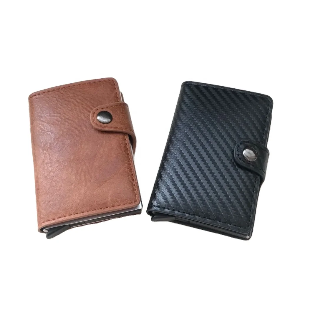 Custom RFID pop-up smart automatic card holder pu men  wallet