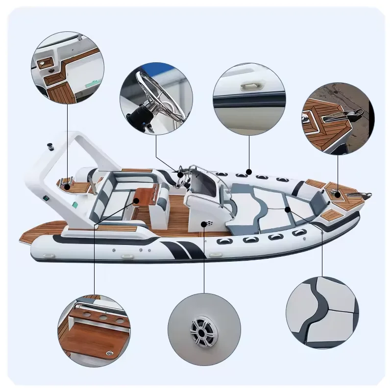 23ft  13 people RIB700 Hypalon PVC rubber boat yacht luxury