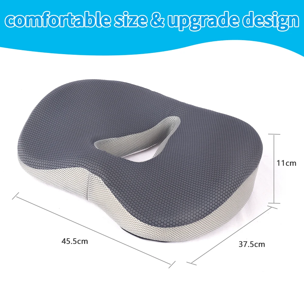 Ergonomic Relief Tail Vertebra Pressure Breathable Mesh Cover Soft Memory Foam Orthopedic Coccyx Car Office Chair Seat Cushions