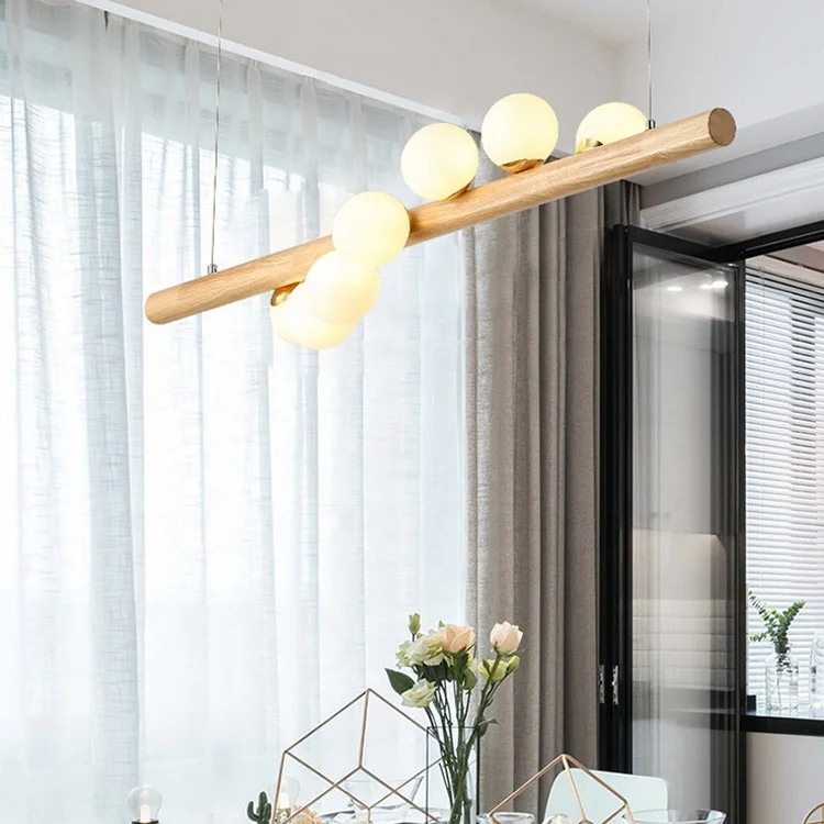 G9 5 7 heads manufacture nordic modern lamp cafe shop hotel wooden design shade bubble glass lamps hanging pendant lighting