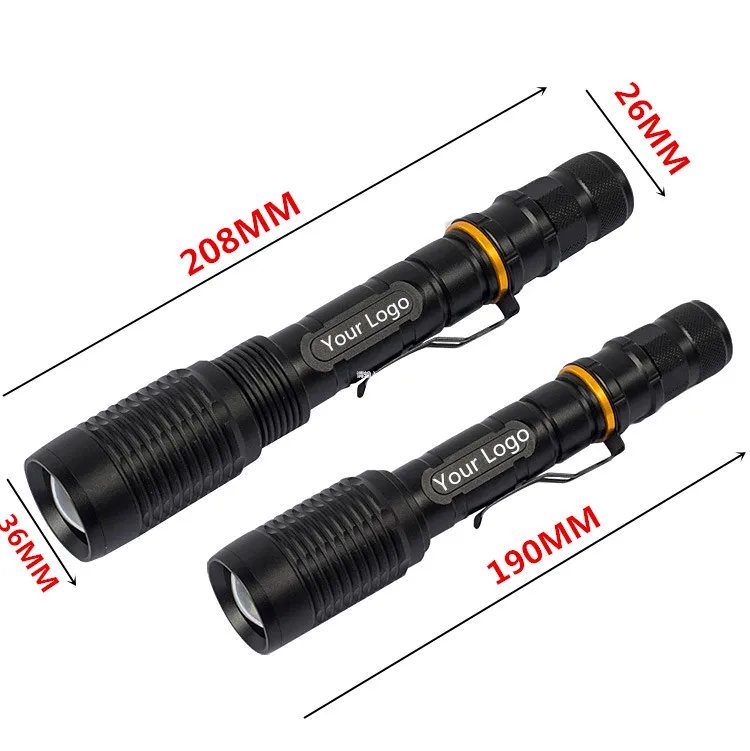 High Lumens XML t6 Big Ricky Zoom 5 Modes Led Torch Flashlight Tactical Torch Powerful LED Flashlights