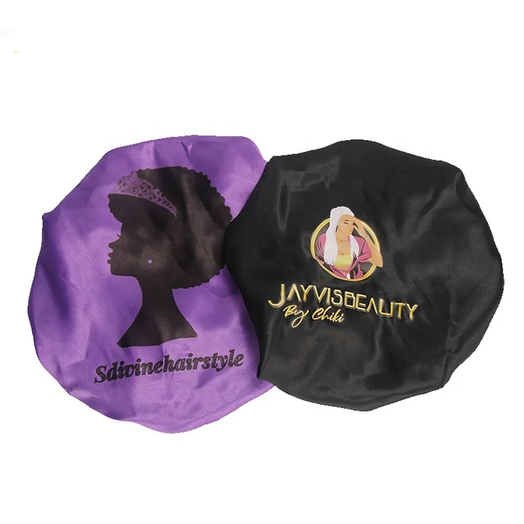 Factory Selling Reversible Silk Headband And Satin Hair Wraps Sleep Satin Hair Bonnets With Logo Custom