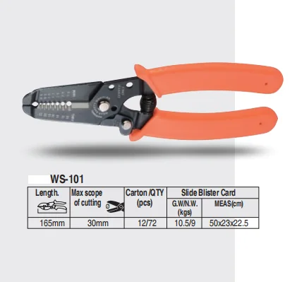 Professional Crimping and Wire Stripper with Yellow Grip, Available in Various Styles