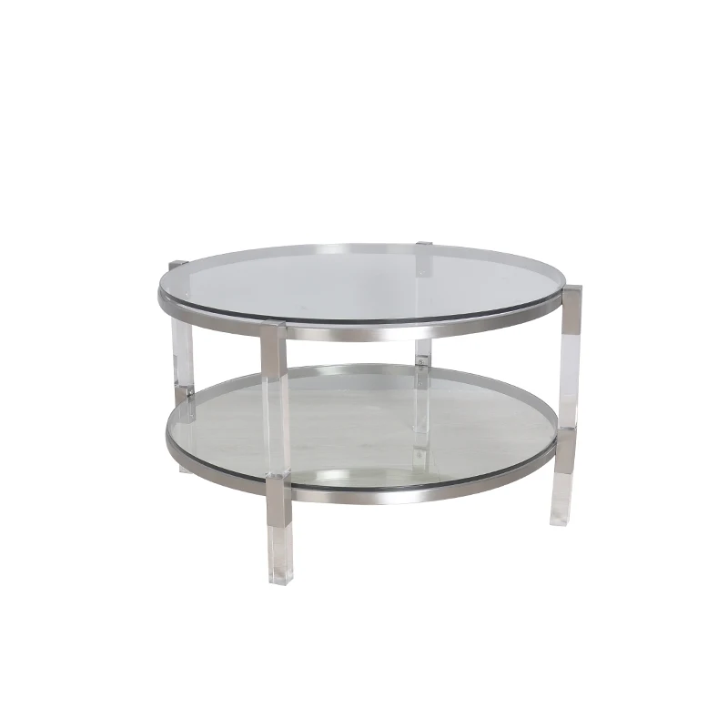 Modern style tempered smoky gray glass coffee table