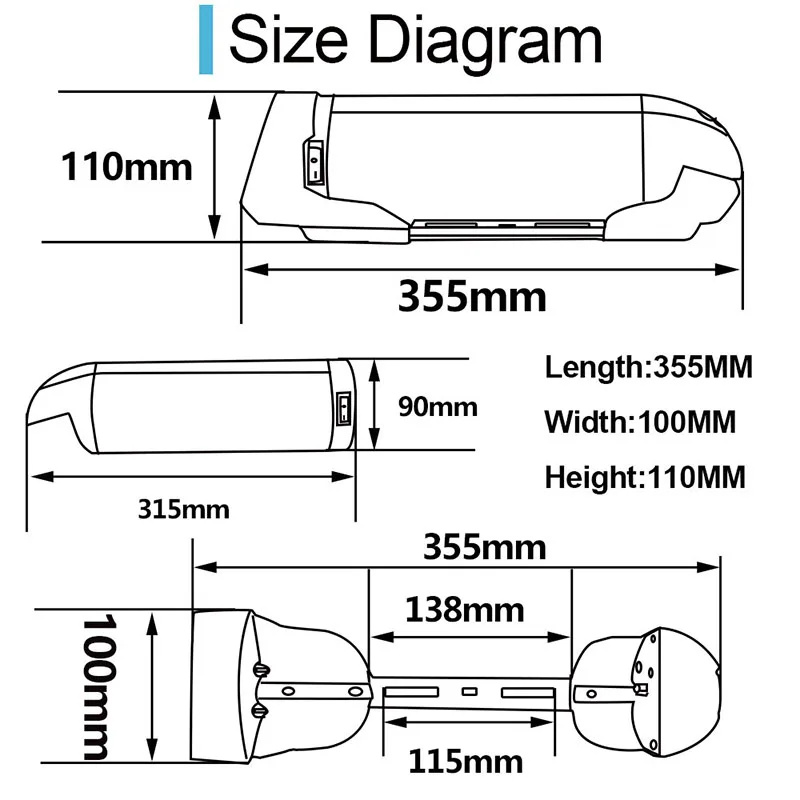 UPP Mini Water Bottle Battery 24V 36V 48V 10.4Ah 14Ah Ebike Batteries For Mid Drive Motor Down Tube Frame Electric Bike Bicycle