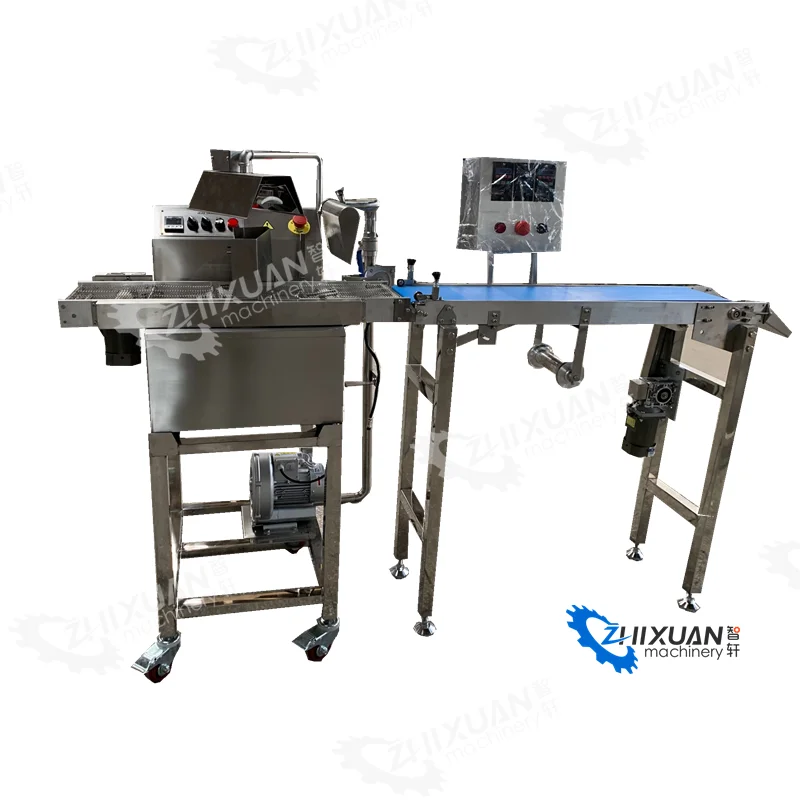 Stainless steel chocolate enrobing equipment cereal chocolate bar enrobing coating machine chocolate coating cooling tunnel
