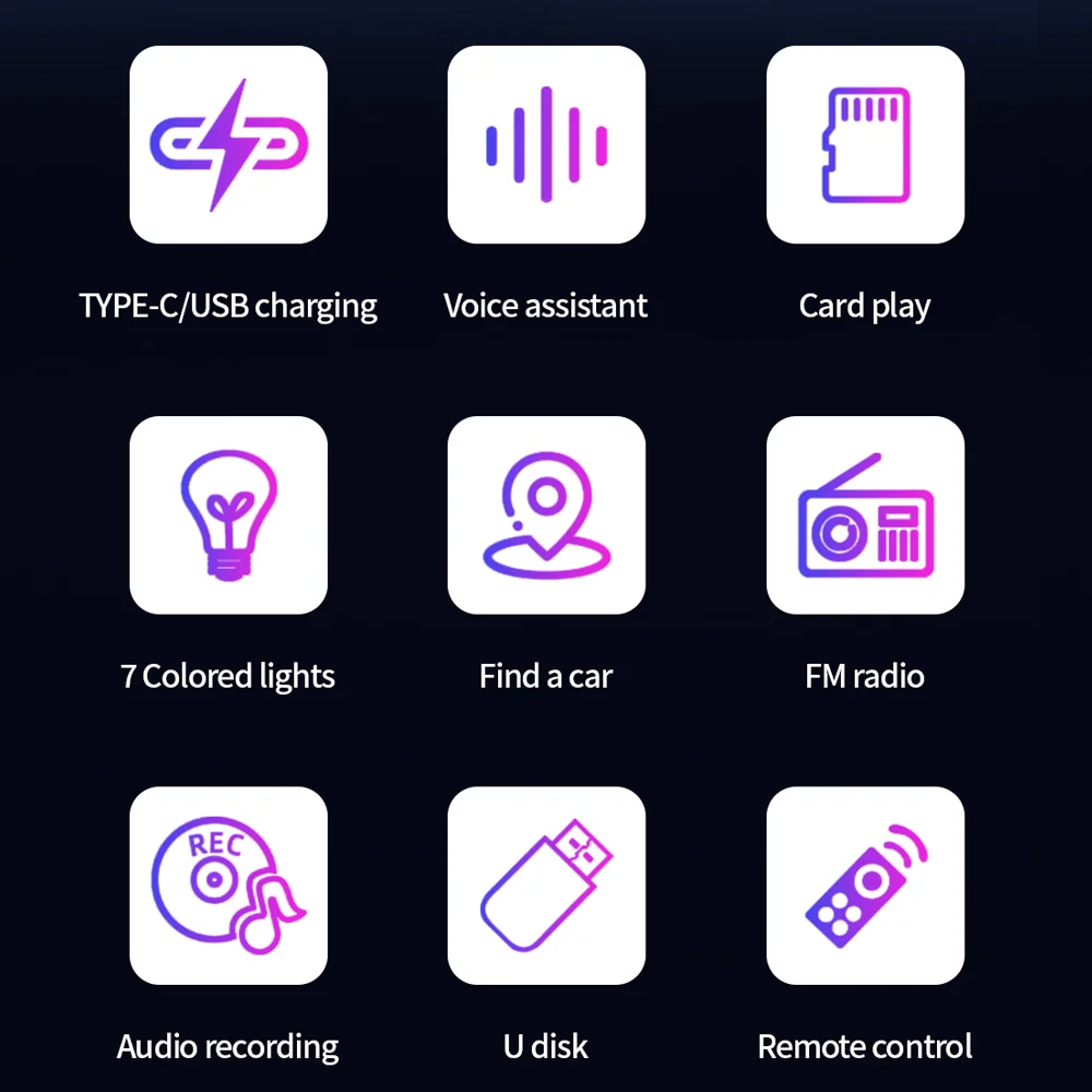 New Style 12V Universal Car MP3 Player Single Din FM Radio With Phone Holder Colorful Lights Double USB BT TF AUX Music Player