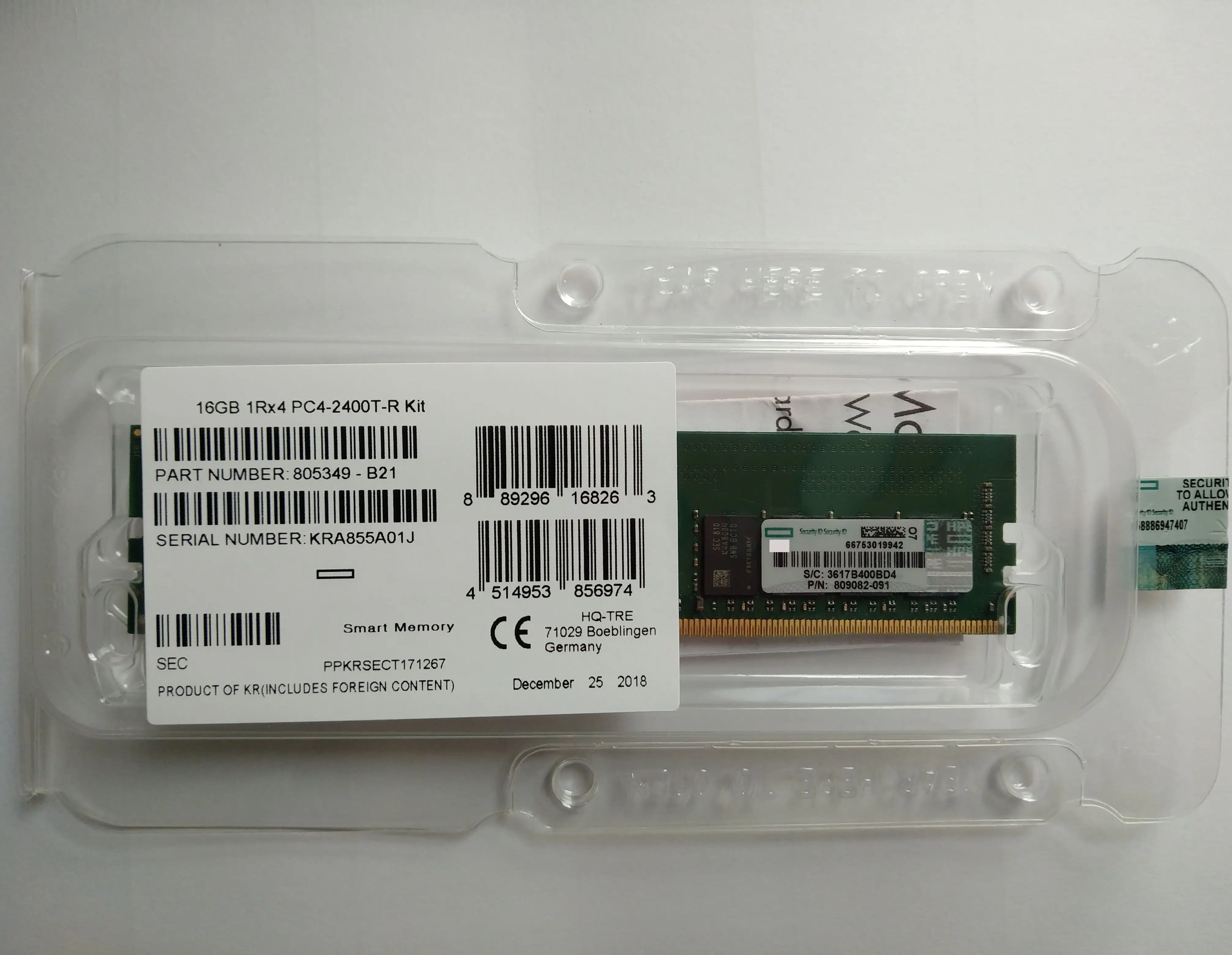 Популярные товары 16 Гб 1RX4 PC4-2400T ECC REGISTERED DIMM 805349-B21 для G9 SC