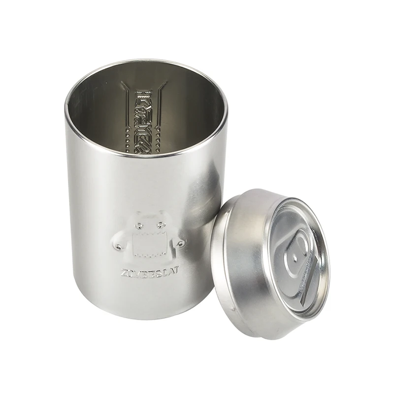 Promotional Beer Cola Shaped Tin Round Empty Metal Tin Can Recyclable Gift Underwear Socks Tin Packaging With Removable Lids