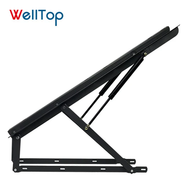 VT-14.008 A Pair Of Bed Lifting Mechanism Lift Gas Spring Storage Space Saving DIY Project Adjustable Folding Sofa Bed Hinge