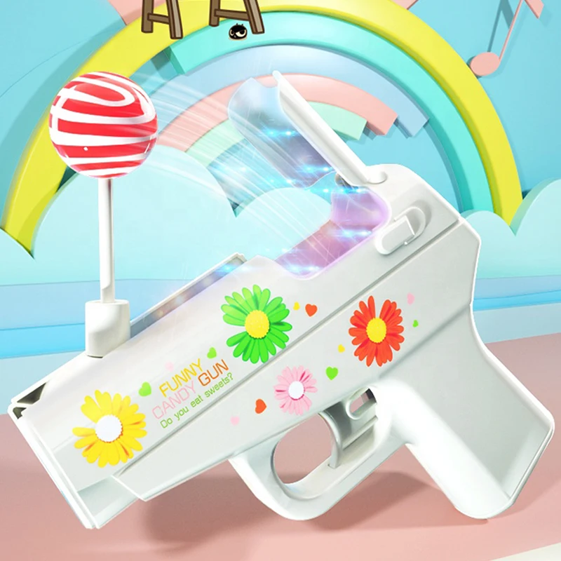 Spray Wholesale Creative Love Lollipop Sugar Pink Purple Creative Love Sweets Storage Candy Gun Toys For Boy Girl Friend
