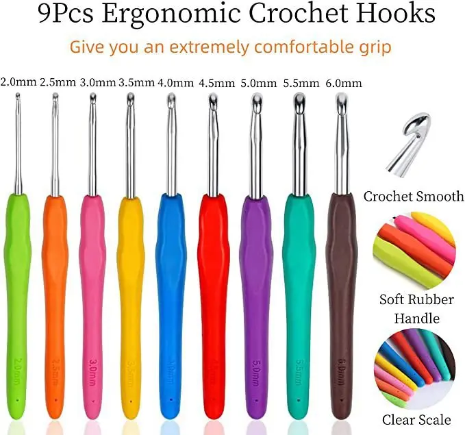 Crochet Set Cross Border beginner knitting tools DIY wool crochet material Package 85 piece crochet set