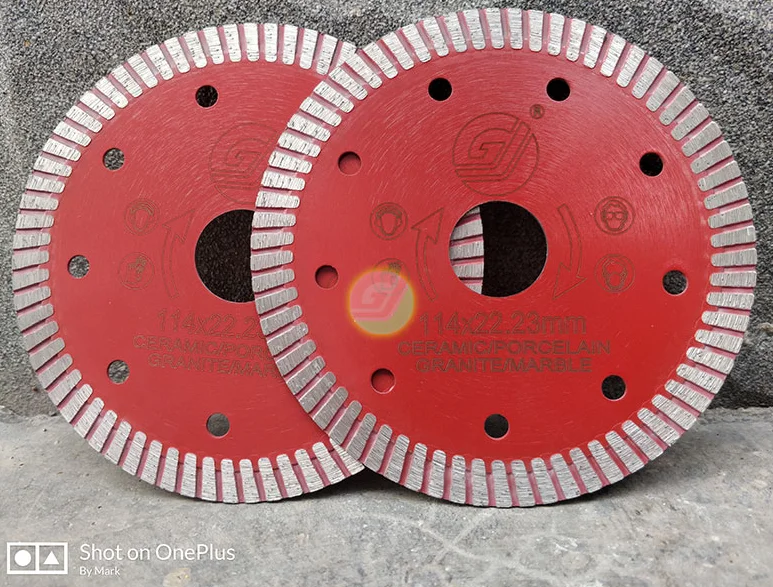 GJ Hot Sale 4.5 Inch 115mm Ultra-thin Turbo Diamond Saw Blade For Cutting Ceramic Tile Ceramic Granite Marble