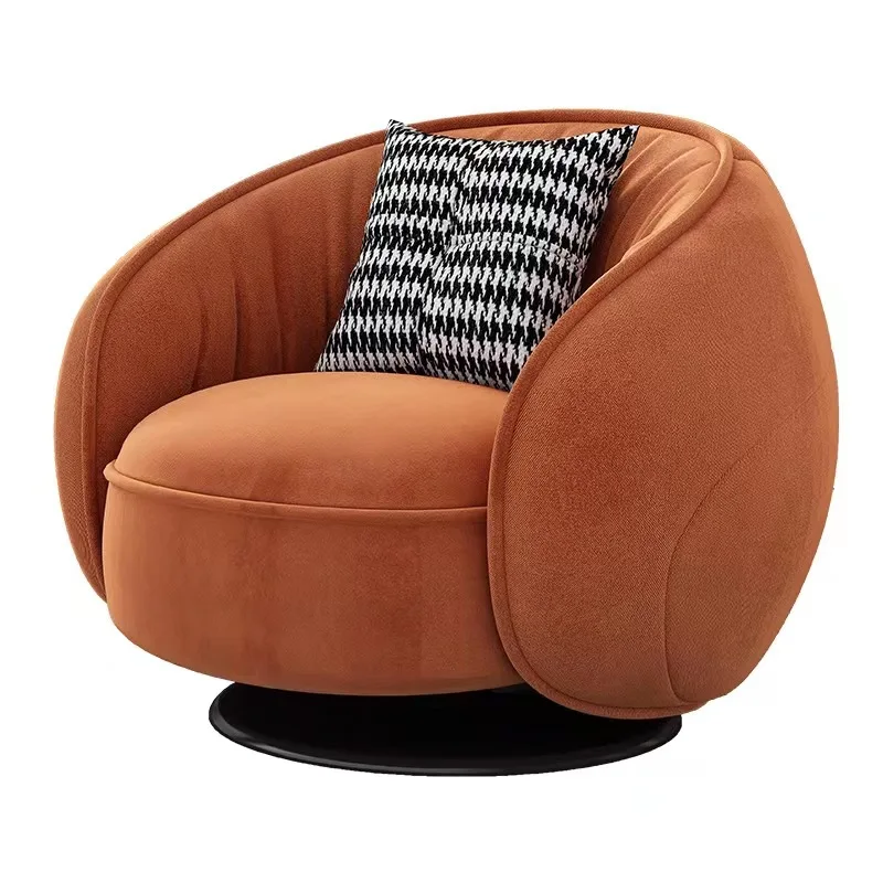 swivel single lazy sofa nordic lounge chair  with pillow living room sofa round sofa chair