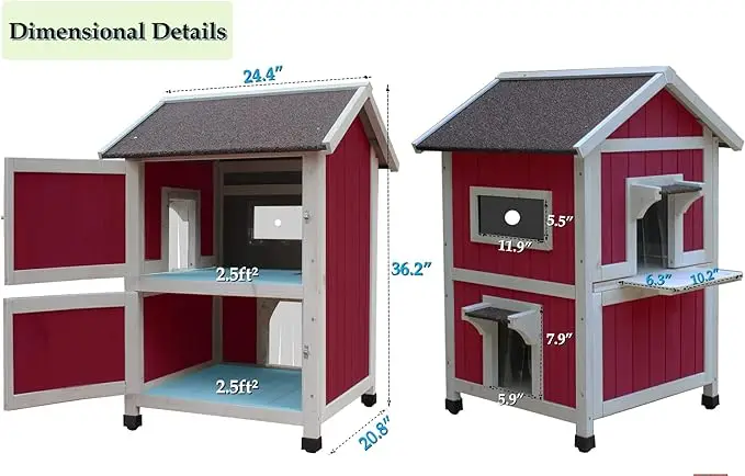 Modern Design Luxury Cat House Shelter Large Wooden Tree Dorm Villa House For Cats