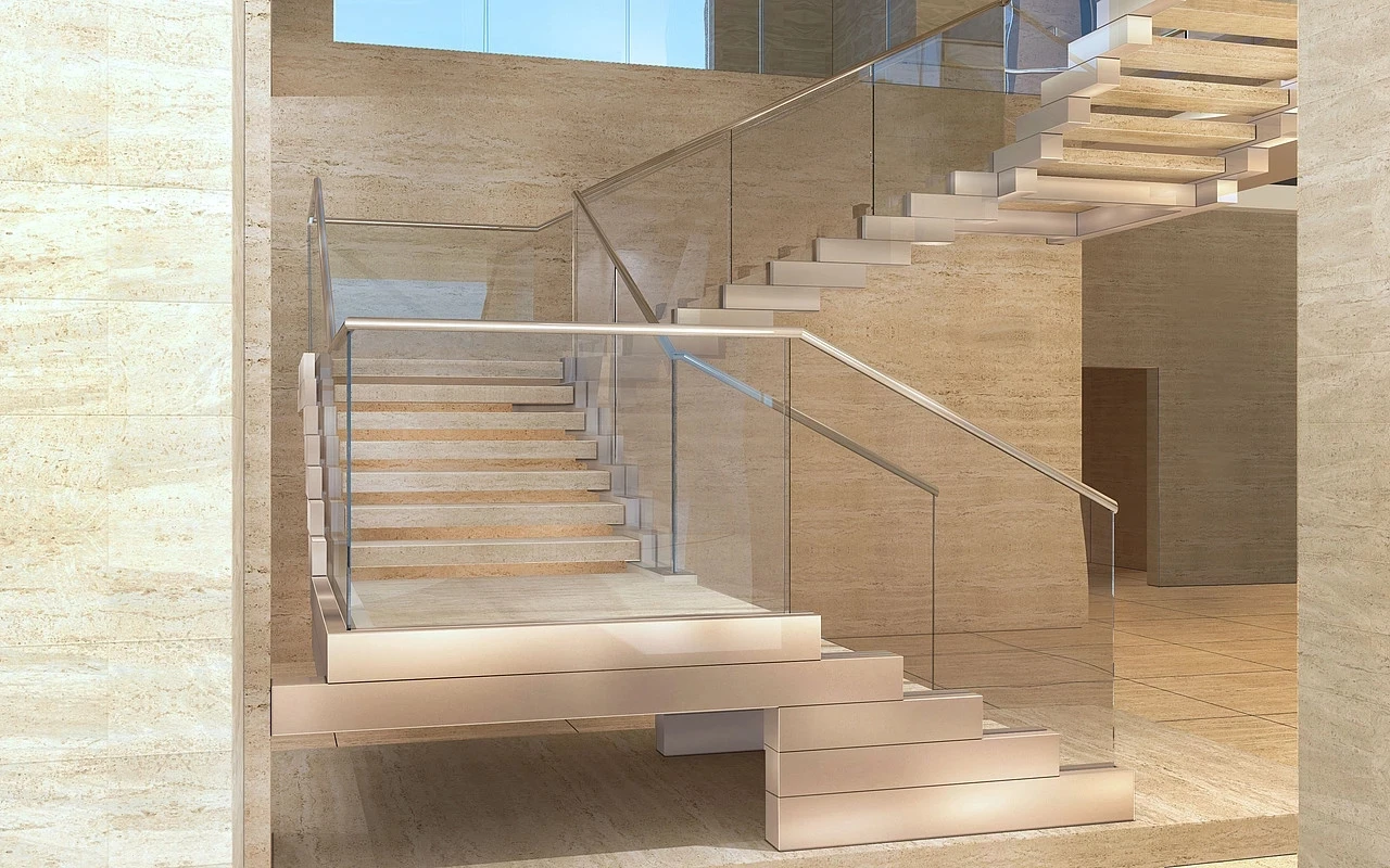 CBMmart High Quality  Solid Wood Glass Steel Floating Staircase Cantilevered Wooden Floating Staircase
