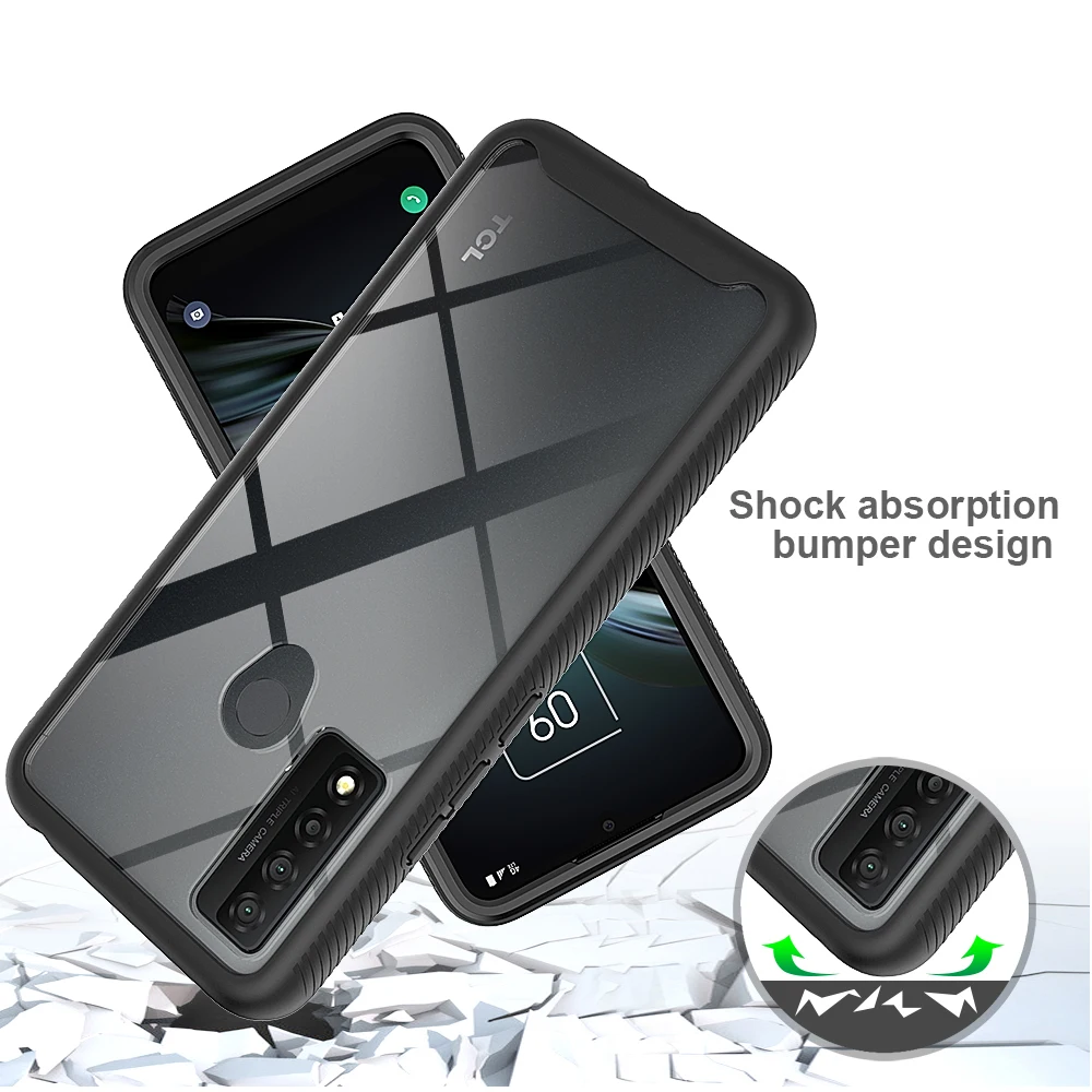 Wholesale Rugged Edge Shockproof Armor Phone Case For TCL 20XE 30XE 5G Front Back Bumper Case