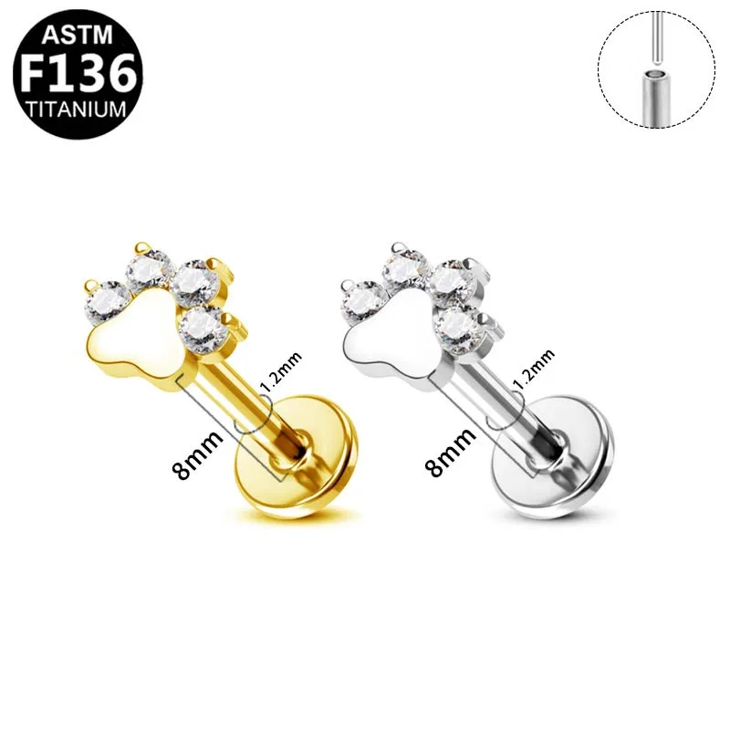 Gaby push in ASTM-F136 titanium labret hot selling high quality  jewelry threadless piercing lip ring for friend
