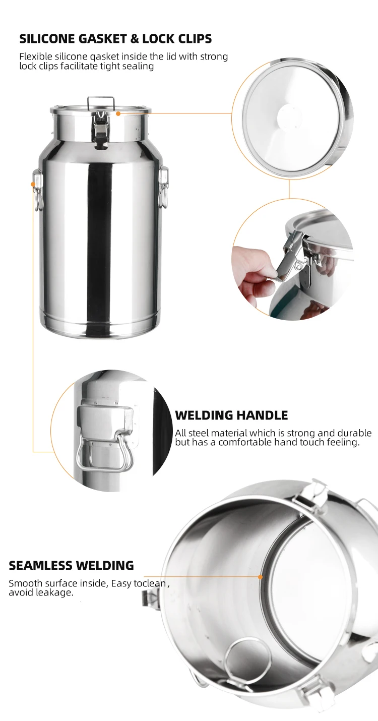 New condensed 15L 30 liters 20L 50L mini SUS 304 stainless steel milk can