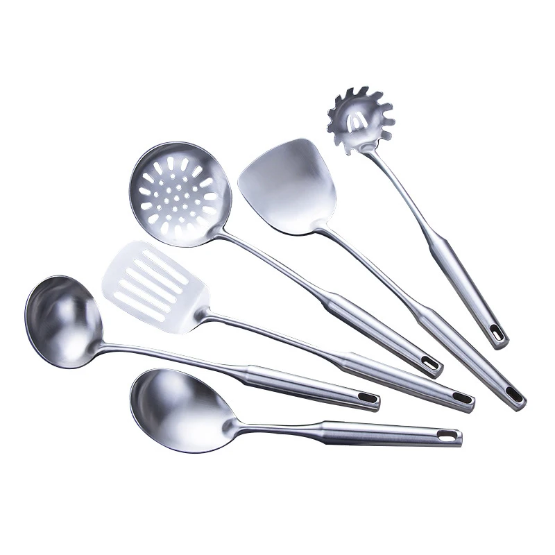 7pcs Customized food grade accessories tools kitchenware cooking cookware set stainless steel kitchen utensils