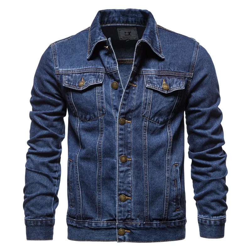 Wholesale 100% Cotton Male Blank Jeans Jacket Suppliers Plain Washed Vintage Black Custom Mens Denim Jacket