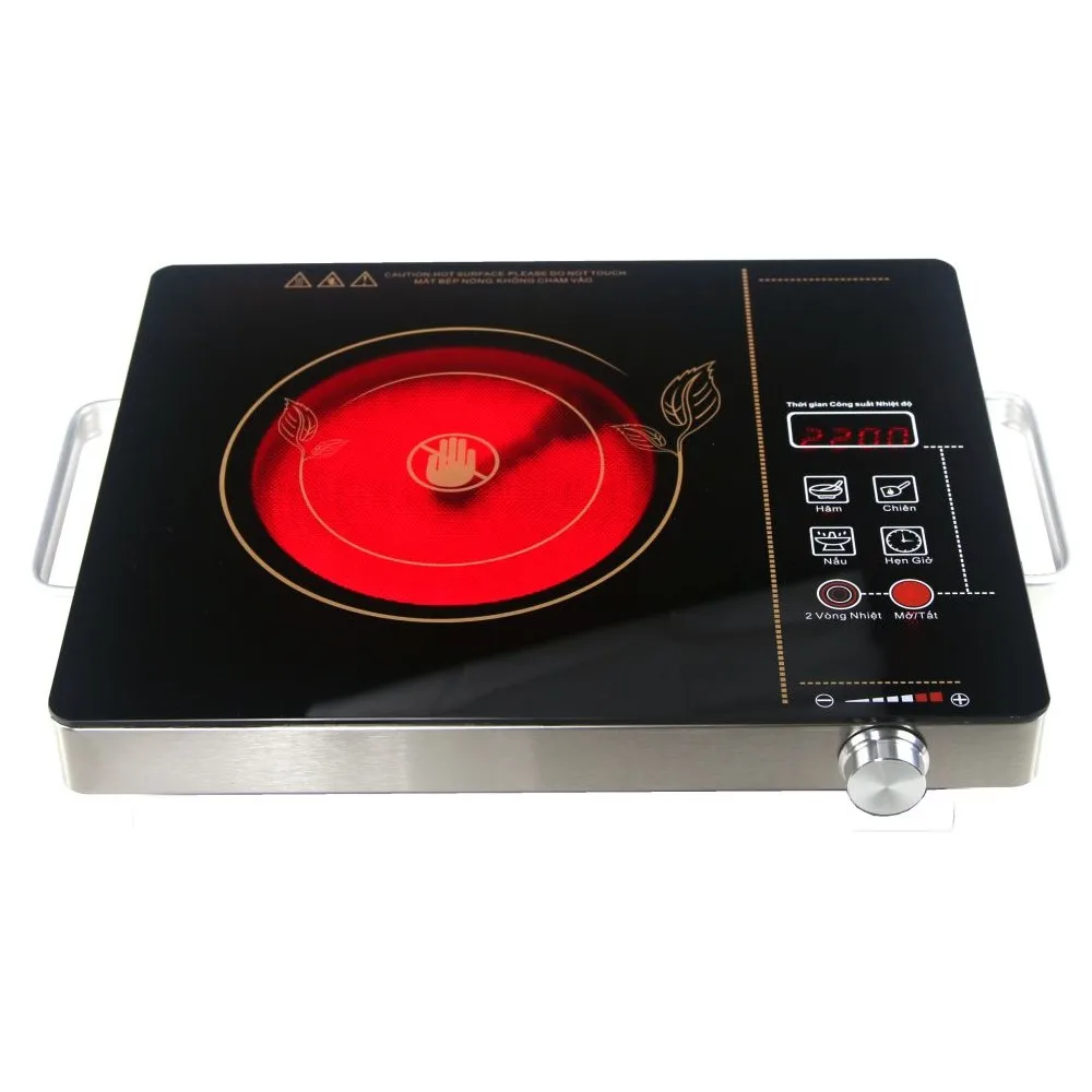 Stainless Steel 3.50kg Stir fry Steam & Boil Single burner Touchpad Knob  Household 2200W Electric Stove Infrared Hot Plates