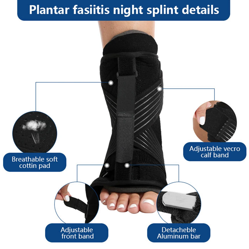 Adjustable Plantar Fasciitis Night Splint Ankle Foot Drop Orthotic Brace Upgraded Foot Brace