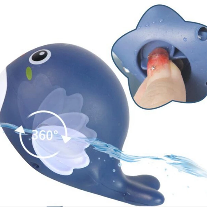 Baby bathroom squeeze spray water chain surfing cute pig toy water play infant toddler floating bath tub toys