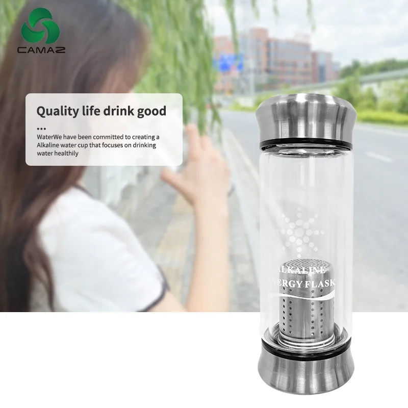 CHC 5023 Bio glass Energy Alkaline water flask with mineral stone for change normal water into Health care water