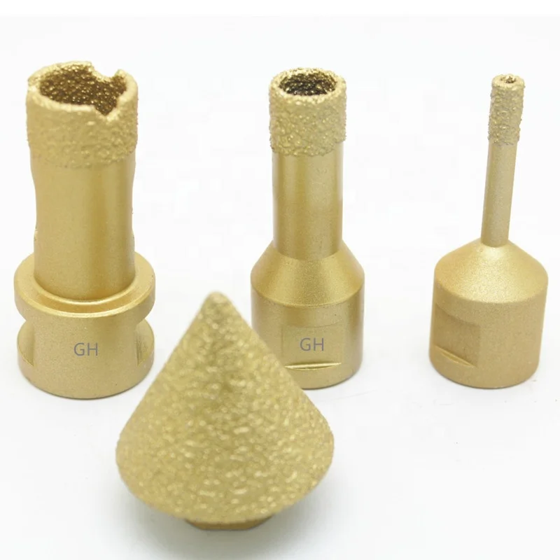 Factory price M14 Stone Hole Saw Vacuum Brazed diamond Core drill bit for dry drilling Ceramic marble granite