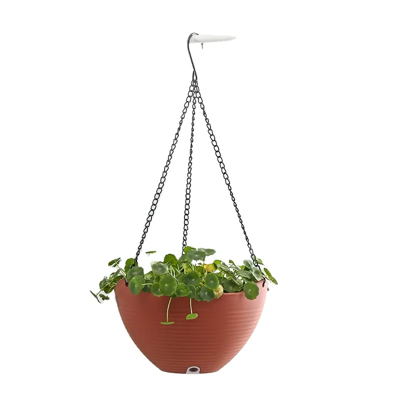 
wire plastic hanging flower pot outdoor indoor water stopper pots for plants 
