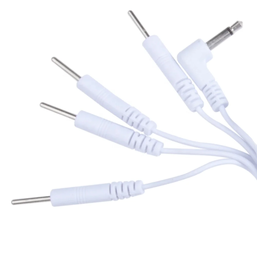 Replacement TENS Electrode Leads Wires/Cables with Standard 2.0 mm Pins Connectors TENS Lead Wires PVC Copper Foil Adapter Cable