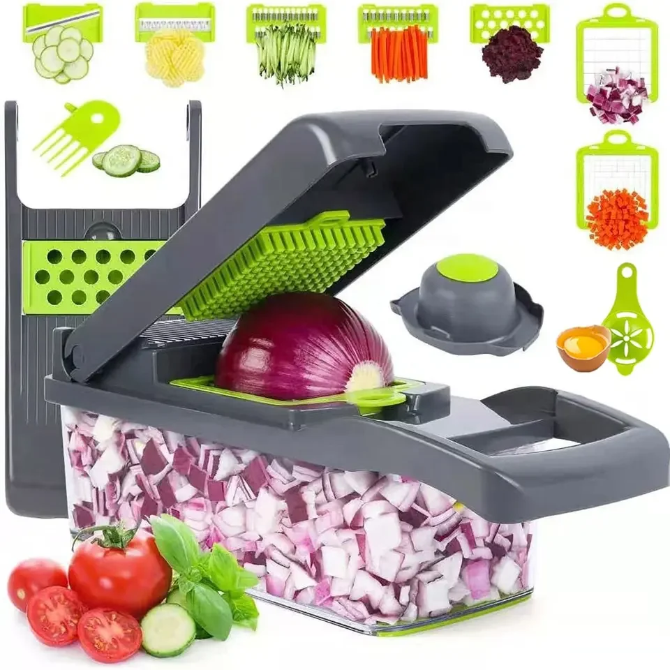 Hot Selling Kitchen Tools Multi 14 In 1 Manual Mandoline Fruit Vegetable Cutter Onion Dicer Veggie Slicer Vegetable Chopper