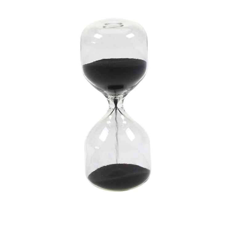Hourglass Timer, 30 Minutes Wooden Sand Timer, Decorative Sandglass, Black