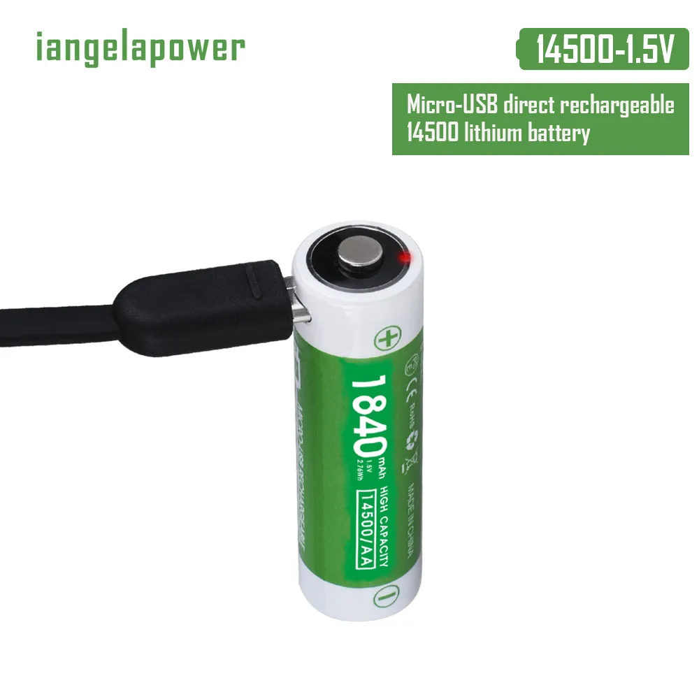 
New 2021 type c rechargeable lithium battery 1.5V 400mAh usb charging AA battery 