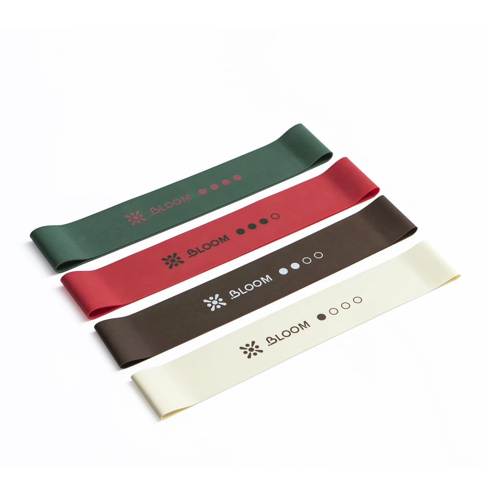 BLOOM Brown Durable Hip Belt Leg Arm Workout Exercise Gym Fitness Latex 4 Level Mini Resistance Loop Bands