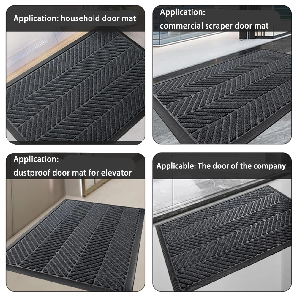 Sturdy Front Entrance Door Mat, Outdoor Indoor Doormat Entryway Floor Mat, Non Slip Rubber Backing, Easy Clean Shoe Scraper