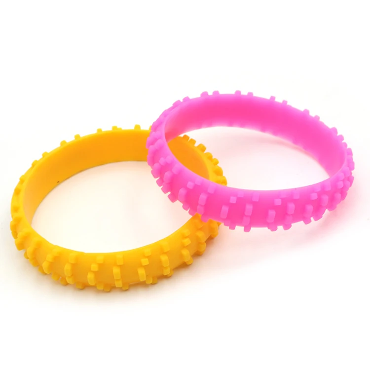 Wholesale Customized Silicone en Bracelet Tire Tread Silicone Rubber Bracelet Wristband