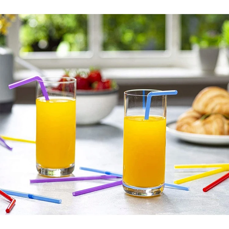 Disposable Colored Straws Plastic Straws DIY Art Bending Drinking Straw