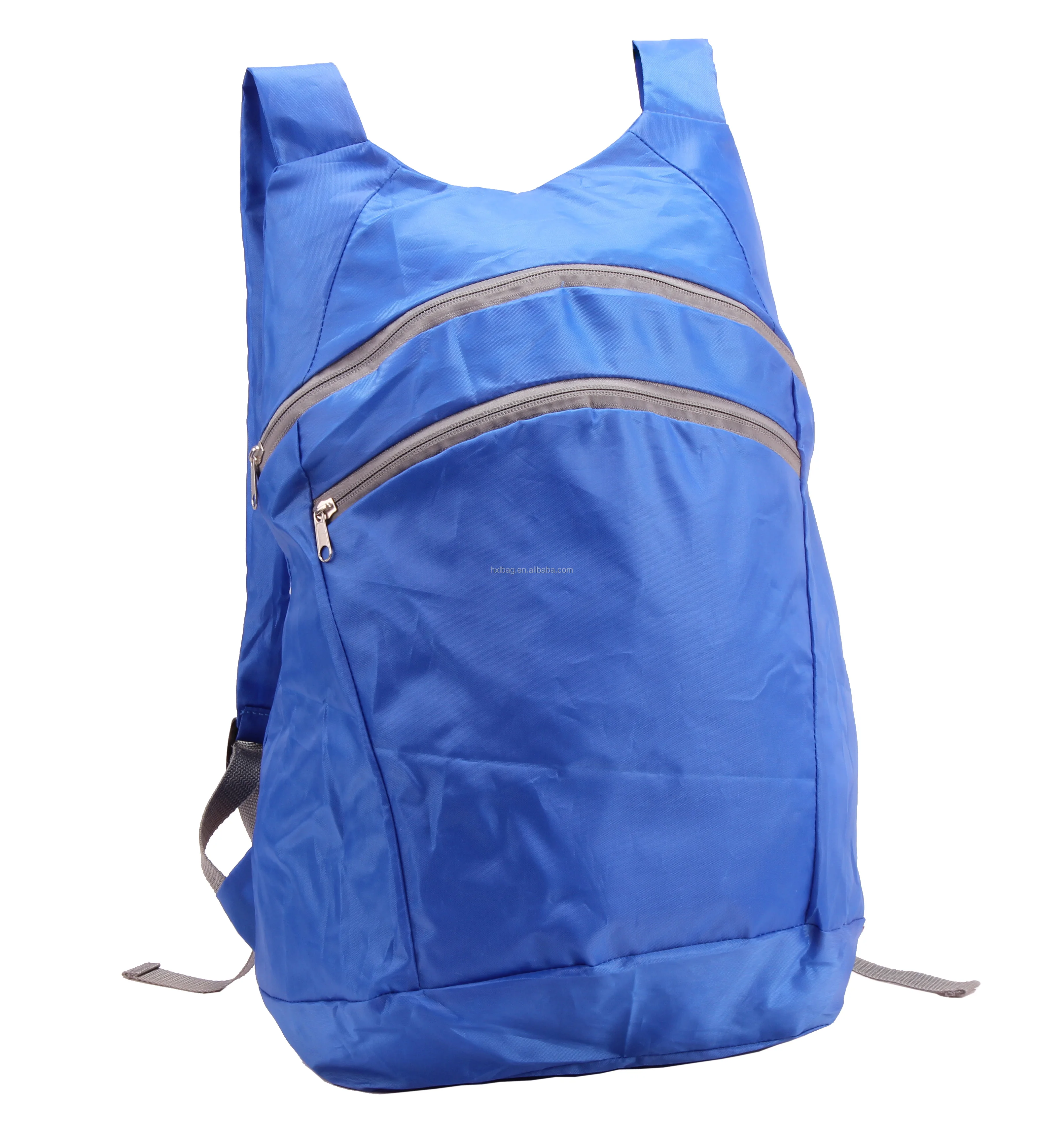 Wholesale Lightweight Travel Foldable Backpacks Custom Graphic Polyester Drawstring Bag with Zipper