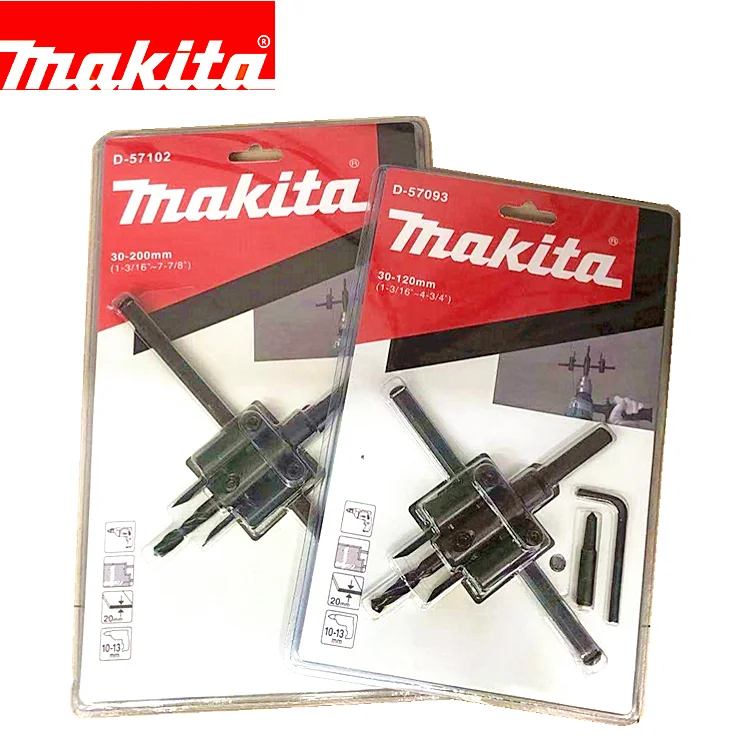 Original Makita Tools Plane Shape Adjustable Round Hole Saw with Drill Bits Tungsten Carbide Blade Tip Woodworking tools