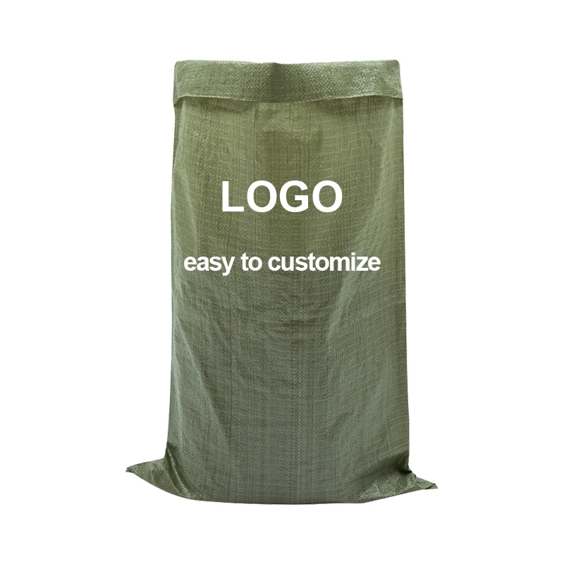 China Custom Size PP Woven Green Sand Packing Bags