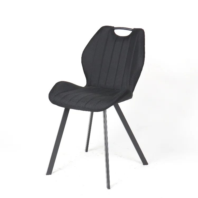 Manufactory Wholesale High quality Modern style High back comfortable Black Dinning chair with metal legs