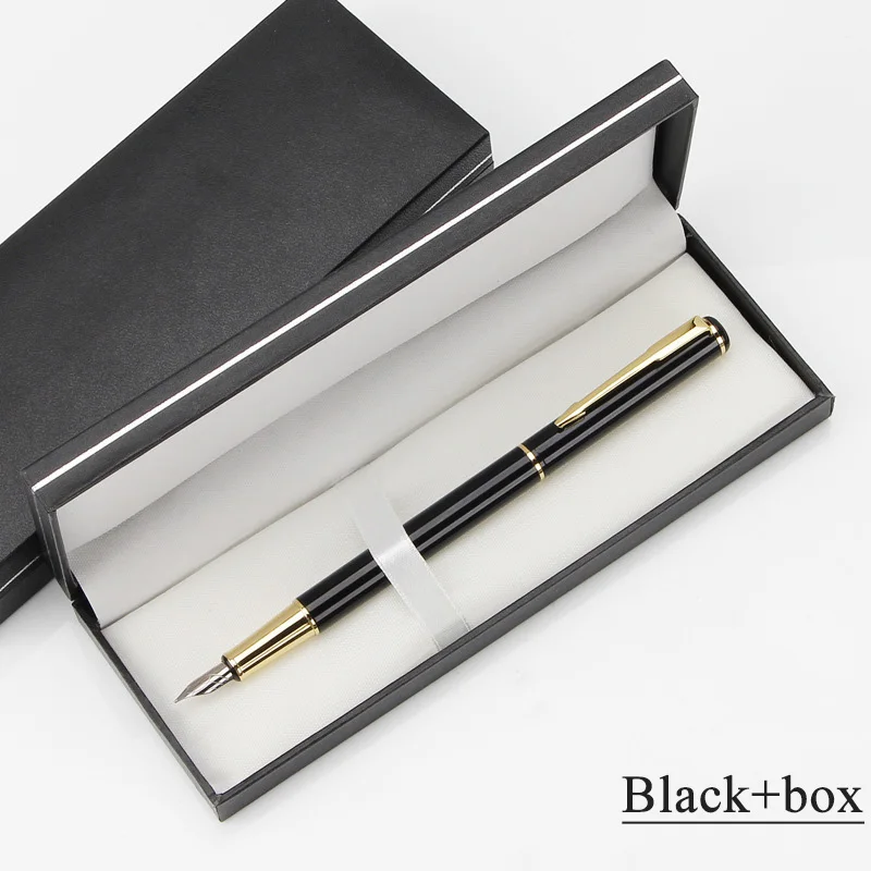 High Quality Best Selling Custom Logo Fountain Ink Pen set Boutique Packaging Luxury Black Pens with Box