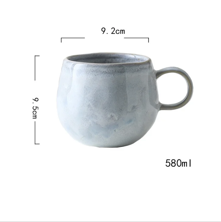 16oz 18oz 20oz big  customised barrel rustic jumbo nordic reactive grey ceramic coffee mug