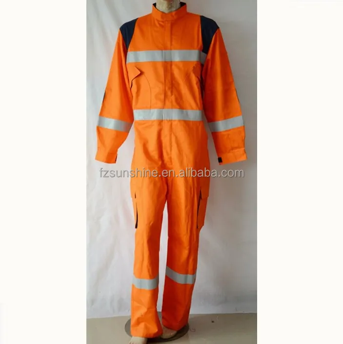 Hivis flame retardant clothing fire resistant coverall Insulated Coveralls with reflective tape FR industrial workwear